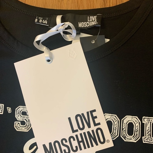 Love Moschino “it’s A Good Day” Black T-Shirt - Picture 7 of 11
